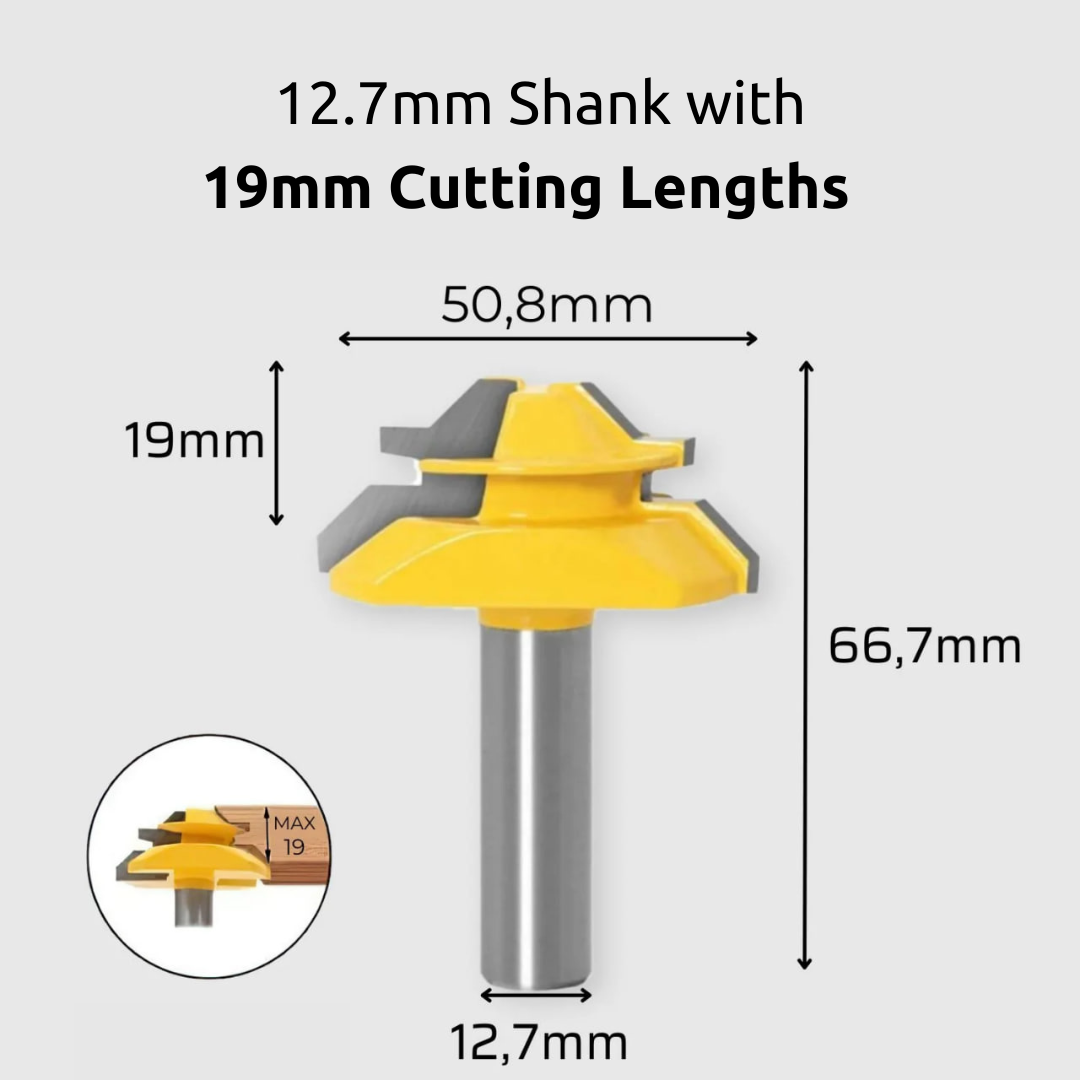 KareLite® 45° Lock Miter Router Bit - 12.7mm Shank