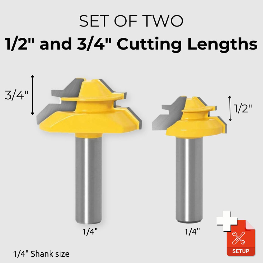 KareLite® 45° Lock Miter Router Bit - 1/4" Shank