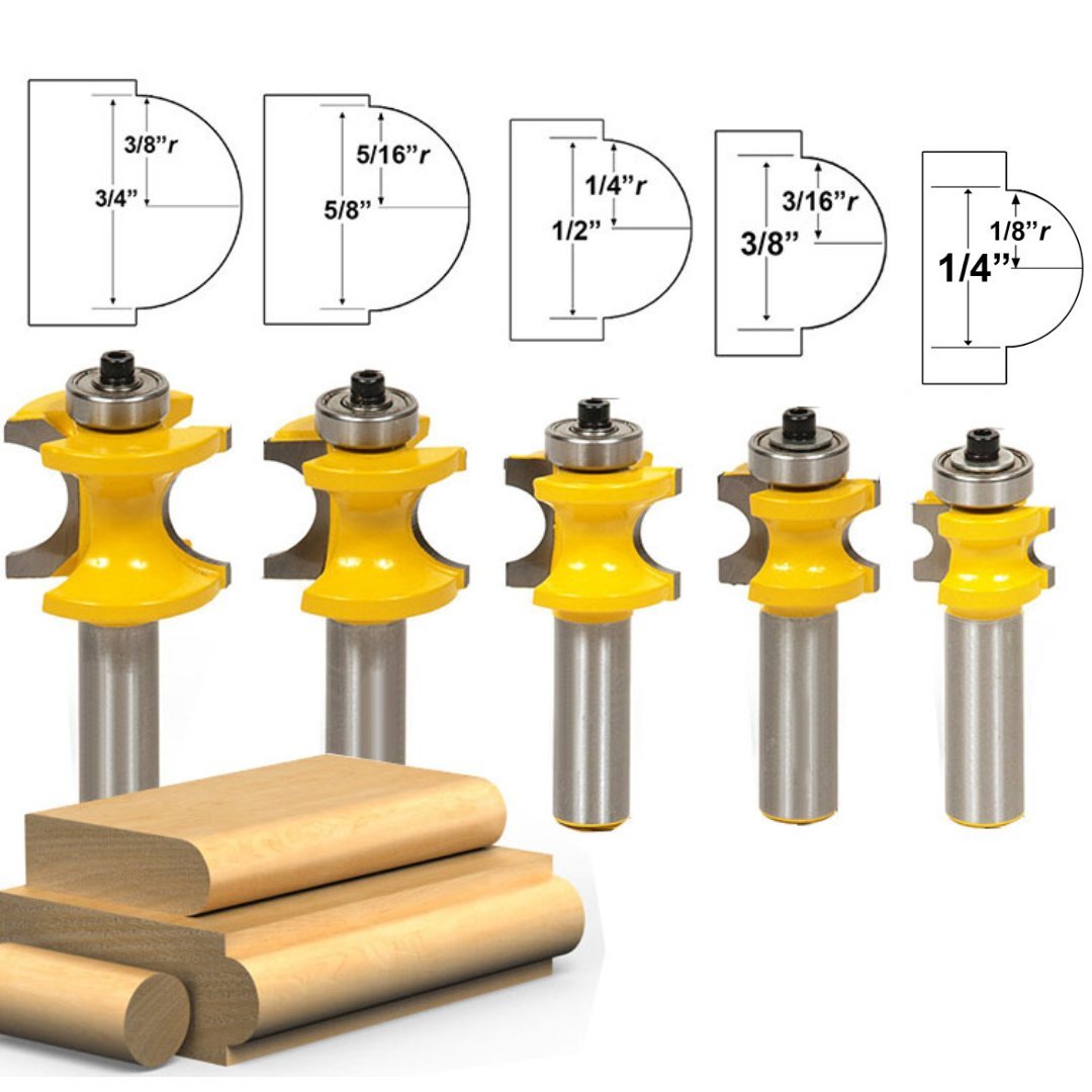 Bullnose Router Bits - 1/2" Shank