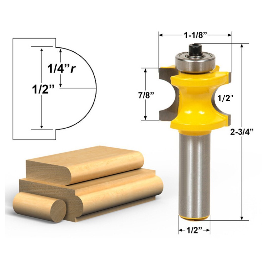 Bullnose Router Bits - 1/2" Shank