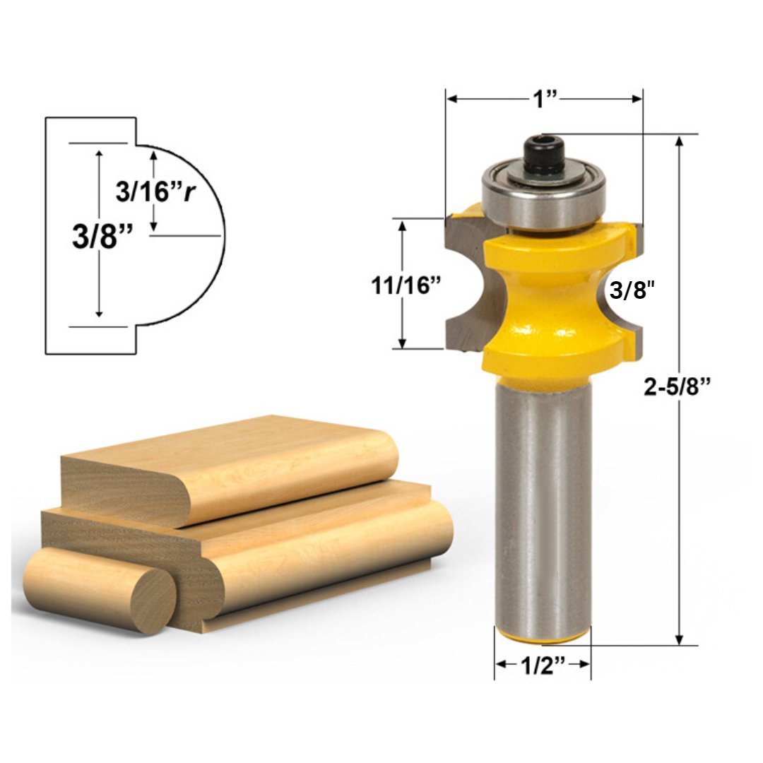 Bullnose Router Bits - 1/2" Shank