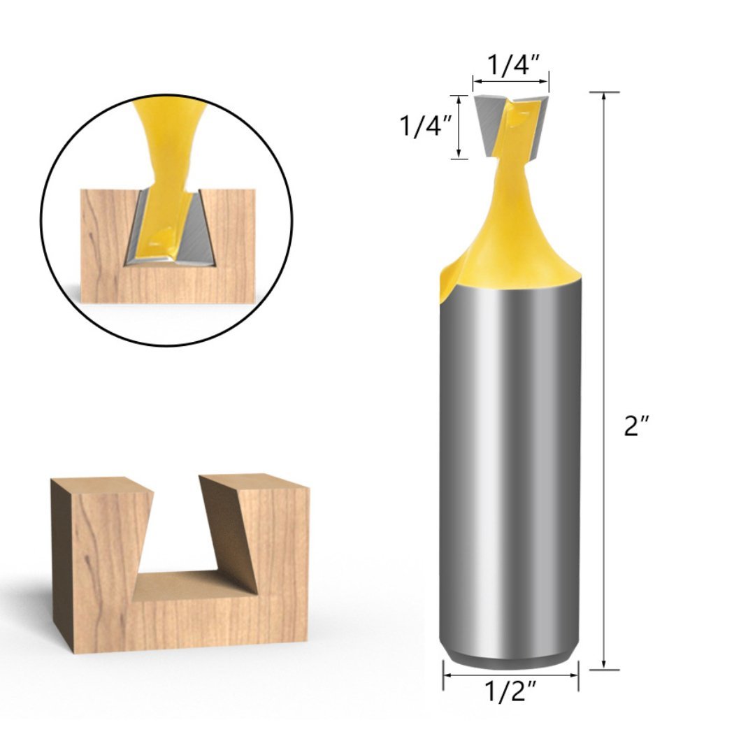 Dovetail Router Bits - 1/2" Shank