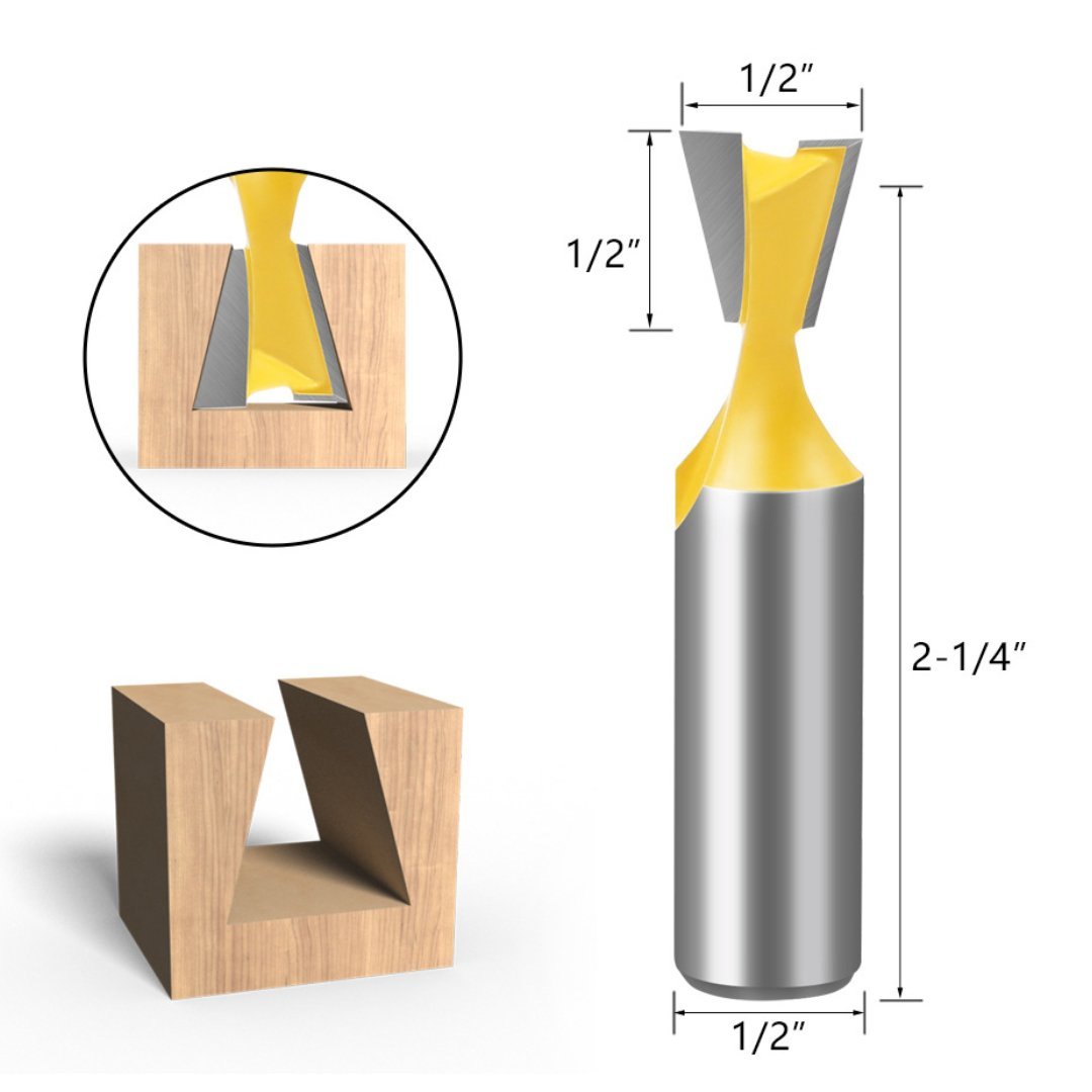 Dovetail Router Bits - 1/2" Shank