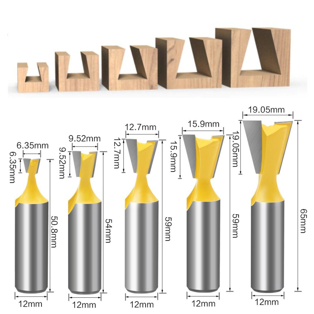 Dovetail Router Bits - 1/2" Shank