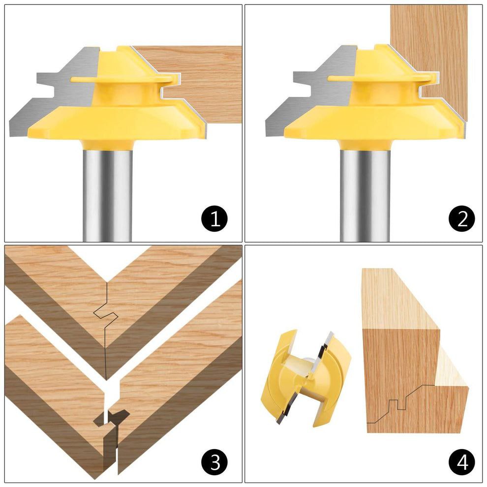 KareLite® 45° Lock Miter Router Bit - 1/2" Shank