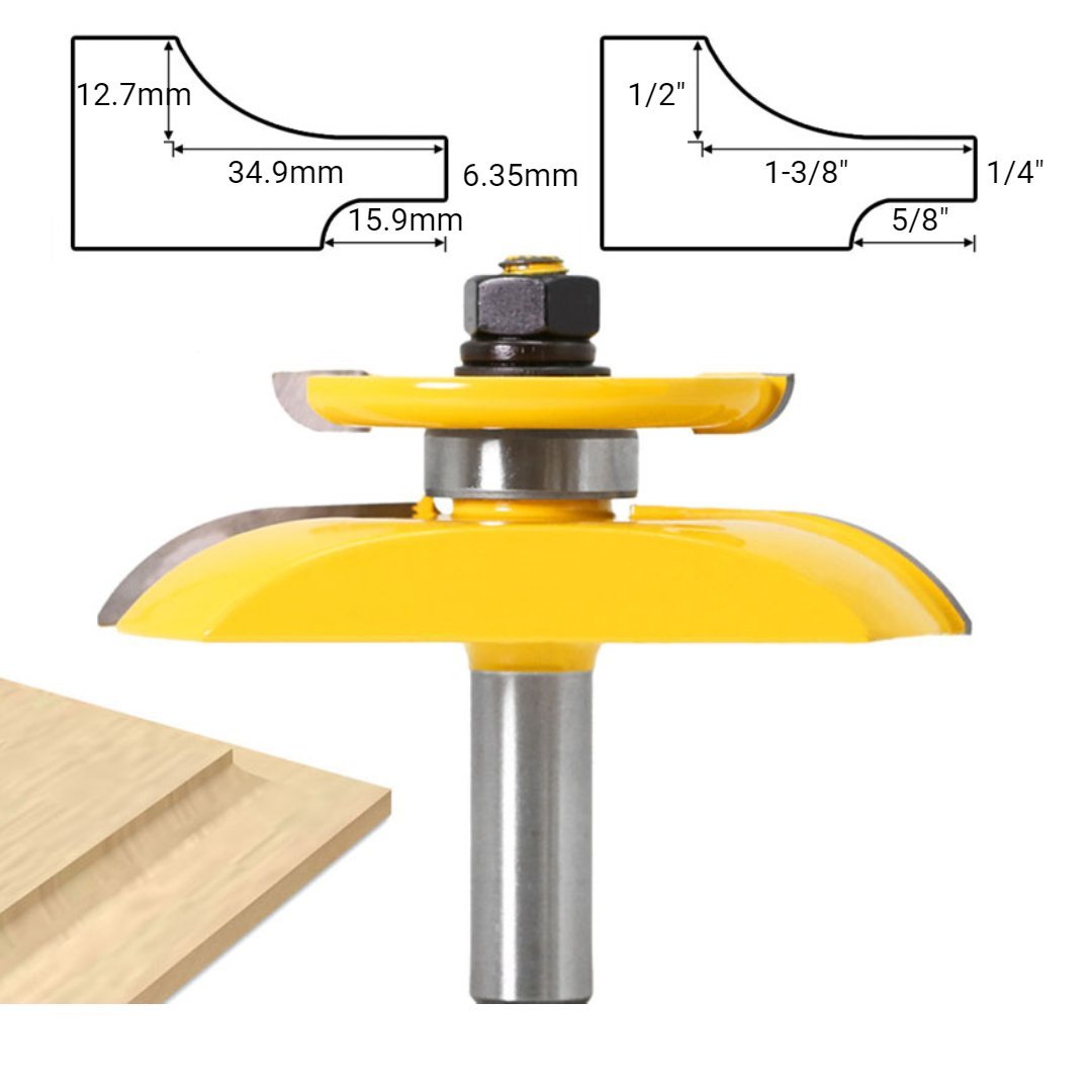 Raised Panel Router Bit - Cove with Backcutter - 1/2" Shank