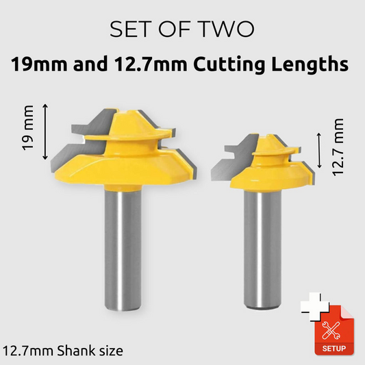 KareLite® 45° Lock Miter Router Bit - 12.7mm Shank